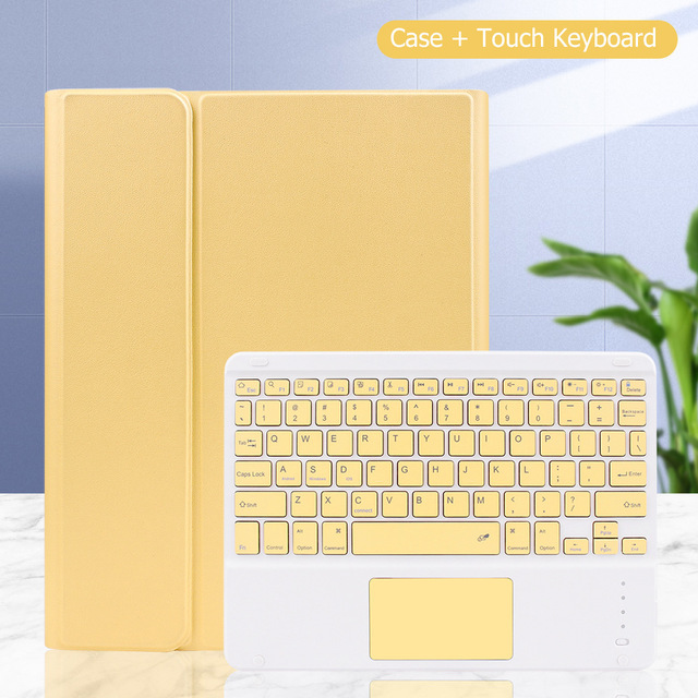 Rechargeable Wireless Blue Tooth Magic Keyboard Leather Flip Case for iPad for Samsung Tablet Case with Pen Holder