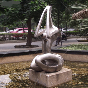 Escultura Abstracta de Acero Inoxidable, Forma Irregular, Decoración de Paisaje para Exteriores, Montaje en Suelo - Product Image 1