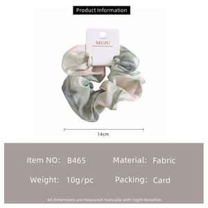 MUJU B465 14cm Eleganti Scrunchies in Tessuto Satinato Effetto Tie-Dye con Sfumature Acquerellate, Elastici per <span class=keywords><strong>Capelli</strong></span>, Pronti per la Vendita al Dettaglio, MOQ Basso - Product Image 6