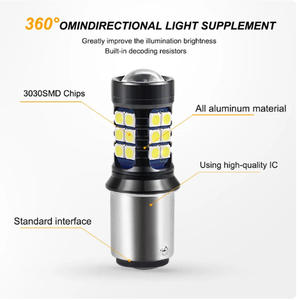 Bombilla LED T15 1157BAY15D Súper Brillante, 3030 27SMD 1156 P21W BA15S, Luces de Reserva para Auto, 12V T20, Luz Trasera, Nueva Condición - Product Image 2