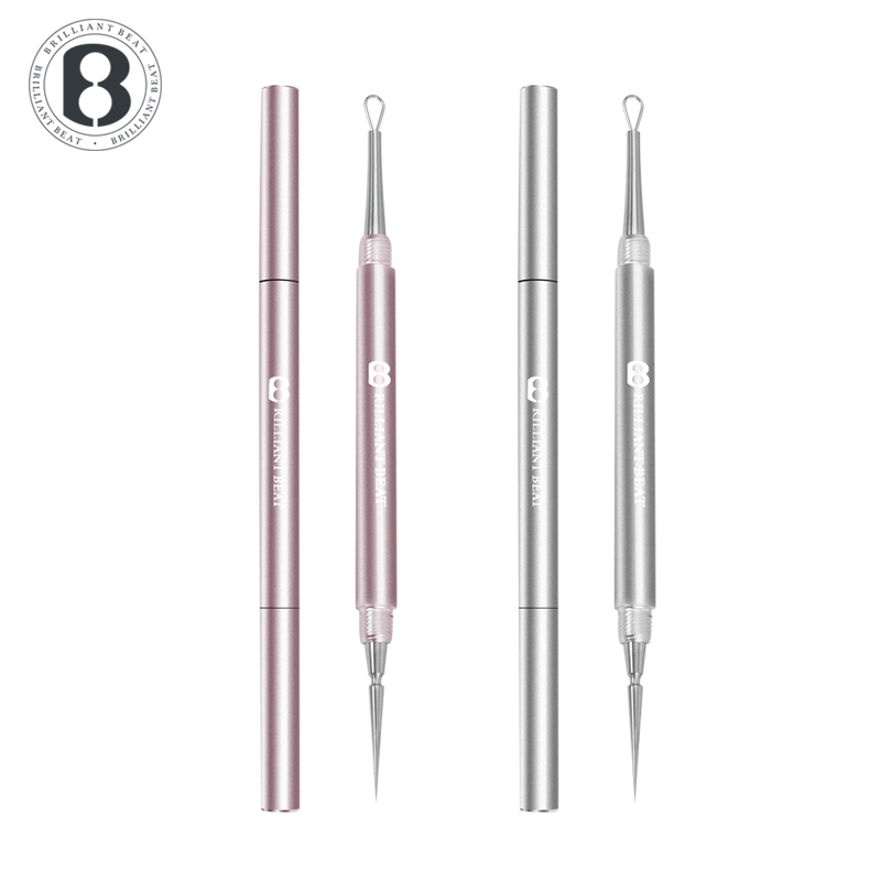 2-in-1 Professional Titanium Alloy Double Ended Acne Removal Needle Whitehead Blackhead Remover Pimples Comedone Extractor Nose