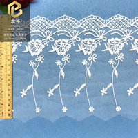LEIXUSI Bordure en dentelle brodée en maille de 20 cm, accessoires de style victorien pour la confection de vêtements faits main