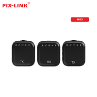 Ensemble de microphones cravate sans fil K63, longue durée de vie de la batterie, double émetteur (2 TX), 1 récepteur (RX), étui de charge pour tout téléphone et PC