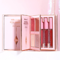 Ensemble de maquillage professionnel 3-en-1 facile à appliquer, fard à paupières scintillant mat illuminateur, waterproof, longue tenue, blush, gloss à lèvres