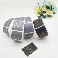 Impression d'Étiquettes Personnalisées Étanches pour Bougies, Impression d'Étiquettes Adhésives Dorées Mattes pour Pots à Bougies
