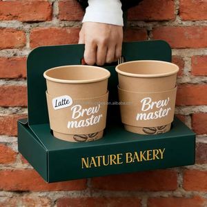 ถาดกระดาษใส่แก้วกาแฟแบบพกพา 2-4 แก้ว พร้อมโลโก้ สำหรับใส่แก้วกาแฟ - Product Image 4