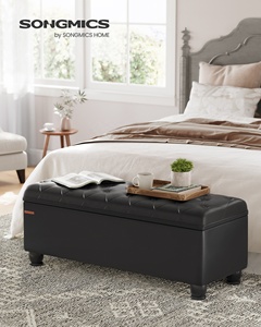 Banc de rangement rembourré <span class=keywords><strong>SONGMICS</strong></span> en similicuir tufté, imperméable, pour entrée ou chambre, avec ottoman de rangement - Product Image 2