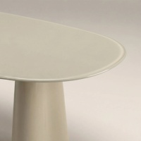 Table à manger ovale contemporaine pour 8 personnes, plateau en verre trempé avec pieds brillants, design sculptural, montage facile