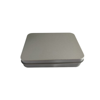 Boîte en étain portable à charnière pour clés USB, argentée unie, vente en gros