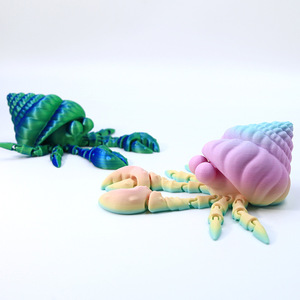 Crabe ermite à gros yeux imprimé en 3D avec articulations entièrement mobiles, figurine décorative, jouet pour enfants, cadeau d'anniversaire - Product Image 4