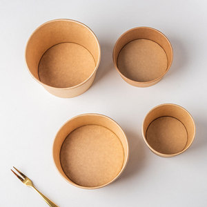 Grand <span class=keywords><strong>bol</strong></span> en papier kraft <span class=keywords><strong>jetable</strong></span> biodégradable, <span class=keywords><strong>bol</strong></span> à salade avec couvercle en <span class=keywords><strong>plastique</strong></span> - Product Image 6