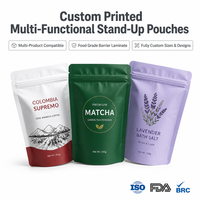 Op maat gemaakte bedrukte stand-up pouch doypack met ritssluiting, food grade, matte afwerking, gelamineerde Mylar verpakking, aangepast logo, voor huisdierenvoer