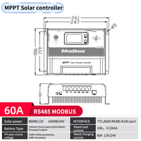 Contrôleur solaire MPPT EYUN SUNCON-DJ2410 60A 150V 1600W avec communication RS485, interface TTL universelle automatique 12V/24V