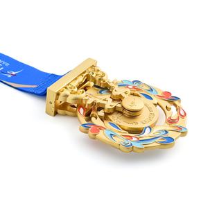 Wholesale Best Quality Gold Zinc Alloy Sports Medal Fiesta <b>Trophy</b> Blank Custom 3d Metal Marathon Medal - Product Image 2