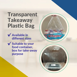 Bolsa de camiseta de plástico transparente OEM disponible para comida para llevar Diseño y dimensiones personalizados - Product Image 4