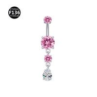 Anneaux de nombril en titane Getta ASTM-F136, bijoux de piercing pour femmes, certifiés ASTM
