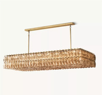 Lustre suspendu en verre ambré américain personnalisé pour table à manger, îlot de cuisine, villa, hôtel, bar, décoration