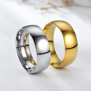 18K PVD Gold & Silver Stainless Steel Classic <b>Dome</b> Band <b>Ring</b> | High Polish Comfort Fit Wedding <b>Ring</b> for Men & Women - Product Image 5