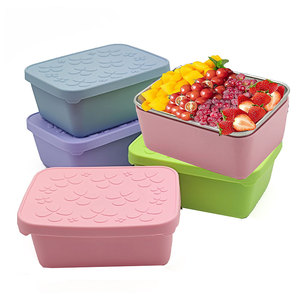 Wholesale Air Tight Silicone Rubber Plastic Fridge Food Storage Container With Lids