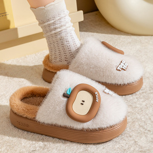 Wholesale New Technology EVA Sole Thick Soled Cotton Slippers Artificial Fur House Slippers With Wholesale New Trends - Product Image 4