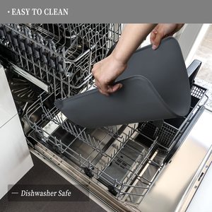 Tapis d'alimentation pour chien en silicone rectangulaire multi-usages personnalisé, tapis antidérapant pour gamelle avec motif uni, tapis d'alimentation imperméable - Product Image 5