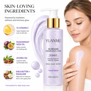 Loción <span class=keywords><strong>Corporal</strong></span> Iluminadora y Suavizante con Brillo Plateado, Hidratante, Nutritiva y Humectante - Product Image 4