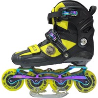 ROSELLE Patins à roulettes de vitesse en fibre de carbone personnalisables pour hommes et femmes, légers, respirants, ABEC-9, roues lumineuses