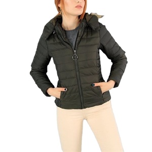 Precio al por mayor ropa de mujer corta recortada Zip Up Bomber Puffer invierno señoras chaquetas abrigos para mujeres proveedor de BD - Product Image 4