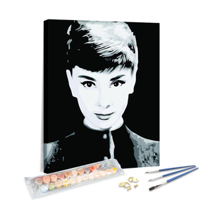 Kit de Pintura por Números con Diseño de Audrey Hepburn, Pintura al Óleo Moderna y Ecológica sobre Lienzo para Decoración del Hogar - Product Image 1