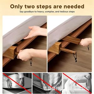 Organizador de Sábanas de Madera, Elevador de Colchones de Madera Maciza con Asa, Cambiador de Sábanas para Uso Doméstico, Diseño Minimalista - Product Image 3