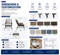 Fauteuil de jardin moderne en corde tressée avec coussin haute densité pour hôtels de luxe, complexes hôteliers, bord de piscine et salons de plage