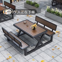 Tables d'extérieur commerciales imperméables intégrées Combinaison de table de chaise conjointe de parc de jardin de cour rouge pour l'usage extérieur