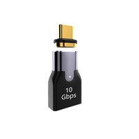Connecteur magnétique USB Type C mâle vers USB 3.0 femelle 10 Gbit/s, adaptateur de charge et de données à angle droit de 90 degrés en alliage d'aluminium
