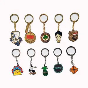 China Supplier Wholesale Custom metal keyring Zinc Alloy Enamel metal keychain with Various Shapes