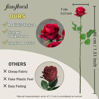 Fabrieksdirecte verkoop roze witte rode realistische aanvoelende kunstmatige enkele rozen zijden bloemen decoratie bruiloft moederdag afstuderen