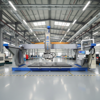 Sierra de puente Hualong automática de 5 ejes con motor y engranajes CNC italianos ESA de 26.4kw para corte de granito y mármol, maquinaria para encimeras