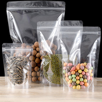 Sachet refermable transparent et recyclable avec logo personnalisé, fond plat, pour l'emballage de grains de café, de chips, de snacks et de noix