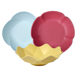 Floral Fruit Plate Set 3Pc Colorful Serving Dish For Home Snacks <b>Dried</b> Fruit Candy Nordic Style Simple Design - Product Image 1