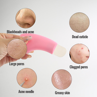 Ensemble de 3 outils manuels pour éliminer les points noirs, brosse nettoyante pour le visage en silicone et grattoir pour les pores du nez, kit pour un nettoyage en profondeur des soins de la peau