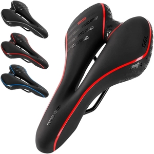 <span class=keywords><strong>Selle</strong></span> de vélo de montagne VTT en <span class=keywords><strong>gel</strong></span> avec ventilation, design noir durable pour hommes et femmes, utilisation toutes saisons - Product Image 1