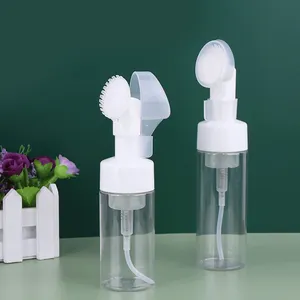 Cleaning Personal Care Packaging White Luxury New 150ml 50ml Foam Pump Bottle With Brush Round Foam Pump Bottle