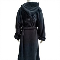 Albornoz con Capucha Negro de Invierno Personalizado, de Algodón Puro, Grueso, de Secado Rápido y Absorbente, Unisex, para Uso en Hoteles