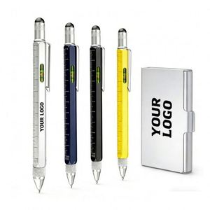 Stylo multifonction personnalisé avec impression UV pour cadeau promotionnel d'entreprise, stylo à bille 6 en 1, stylos multifonctions - Product Image 1