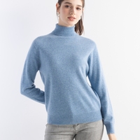 Pull en cachemire 30% pour femme, col roulé, manches longues, coupe ajustée, sans couture, respirant, tricoté