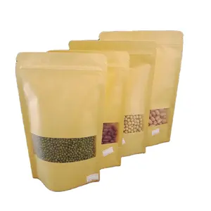 Different capacity kraft paper bags, with window and zipper manufacturer wholesale lowest price on the whole network