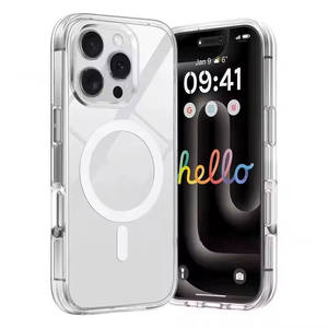 适用于iPhone 16 Pro Max对称透明磁性无线充电手机外壳，带强磁铁手机外壳适用于iPhone 16e - Product Image 1