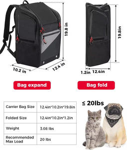 Sac à dos de transport <span class=keywords><strong>pour</strong></span> animaux de compagnie personnalisé pliable et portable <span class=keywords><strong>pour</strong></span> la sécurité et la moto - Product Image 5