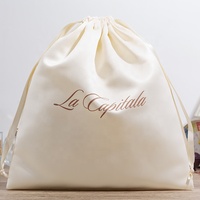 Pochette en satin de soie personnalisée blanche avec cordon de serrage, pochette pour extensions de cheveux, pochette scellée pour promotions, cadeaux, logo personnalisé