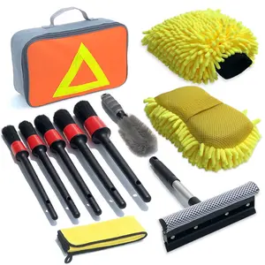 Kit de escovas para lavagem de carros em cores personalizadas, kit de escovas detalhadas de alta qualidade para limpeza de carros, conjunto completo
