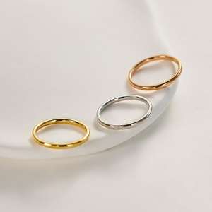 Anneau Minimalisme Coréen Texturé <span class=keywords><strong>Plage</strong></span> Creux Simple Tous Les Jours Cadeau Promotionnel Personnalisé Lisse Ethnique Partie Anneaux De Mariage - Product Image 5